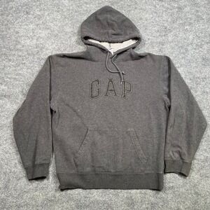 GAP Mens Vintage 2006 Arch Logo Pullover Hoodie Charcoal Gray Large 396632